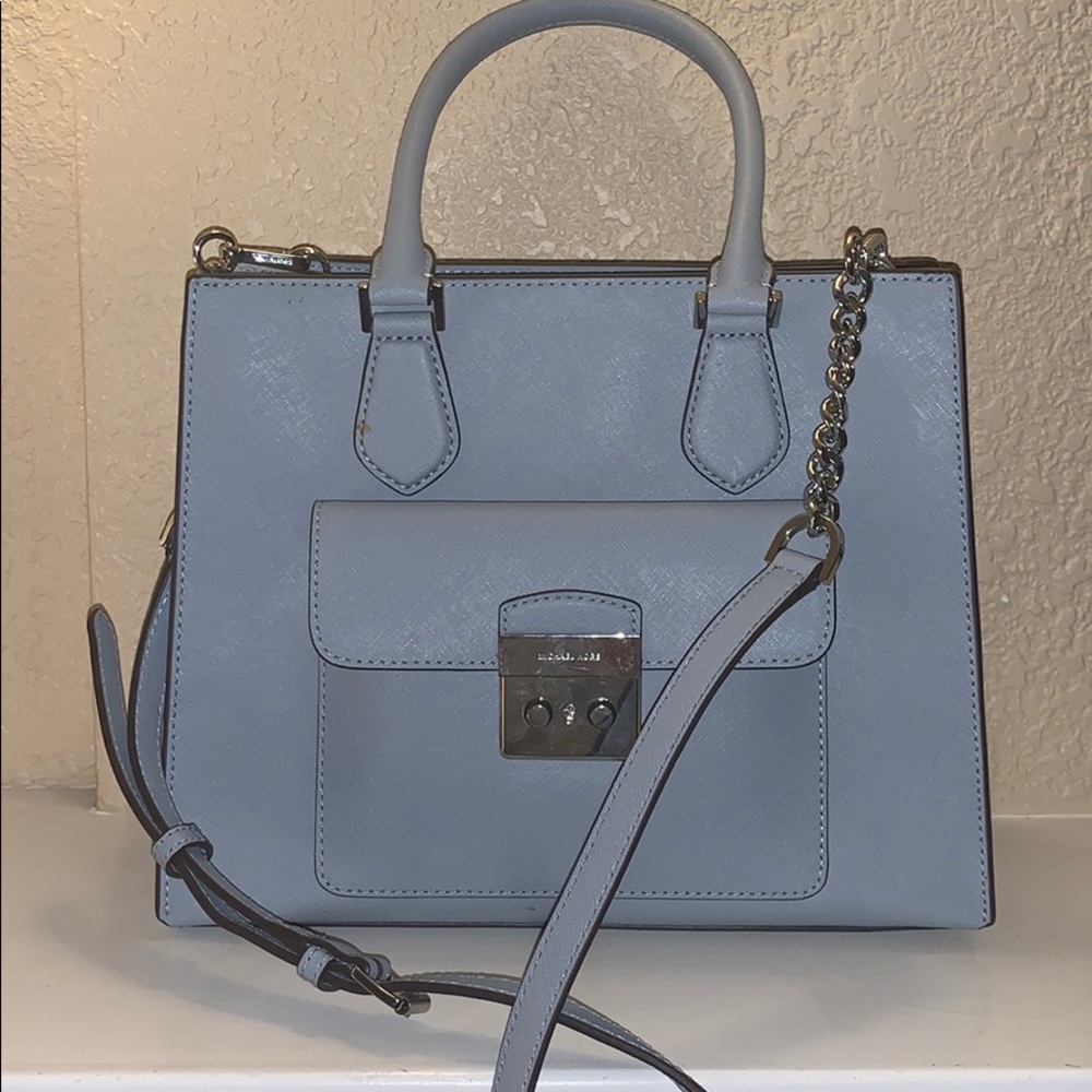 French blue michael Kors bridgette medium tote with hard to find silver hardware